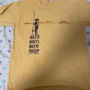 Vintage Crazy Shirts T-Shirt Mens XL Yellow Bills Bait Beer Hawaii '64 Beer Dyed